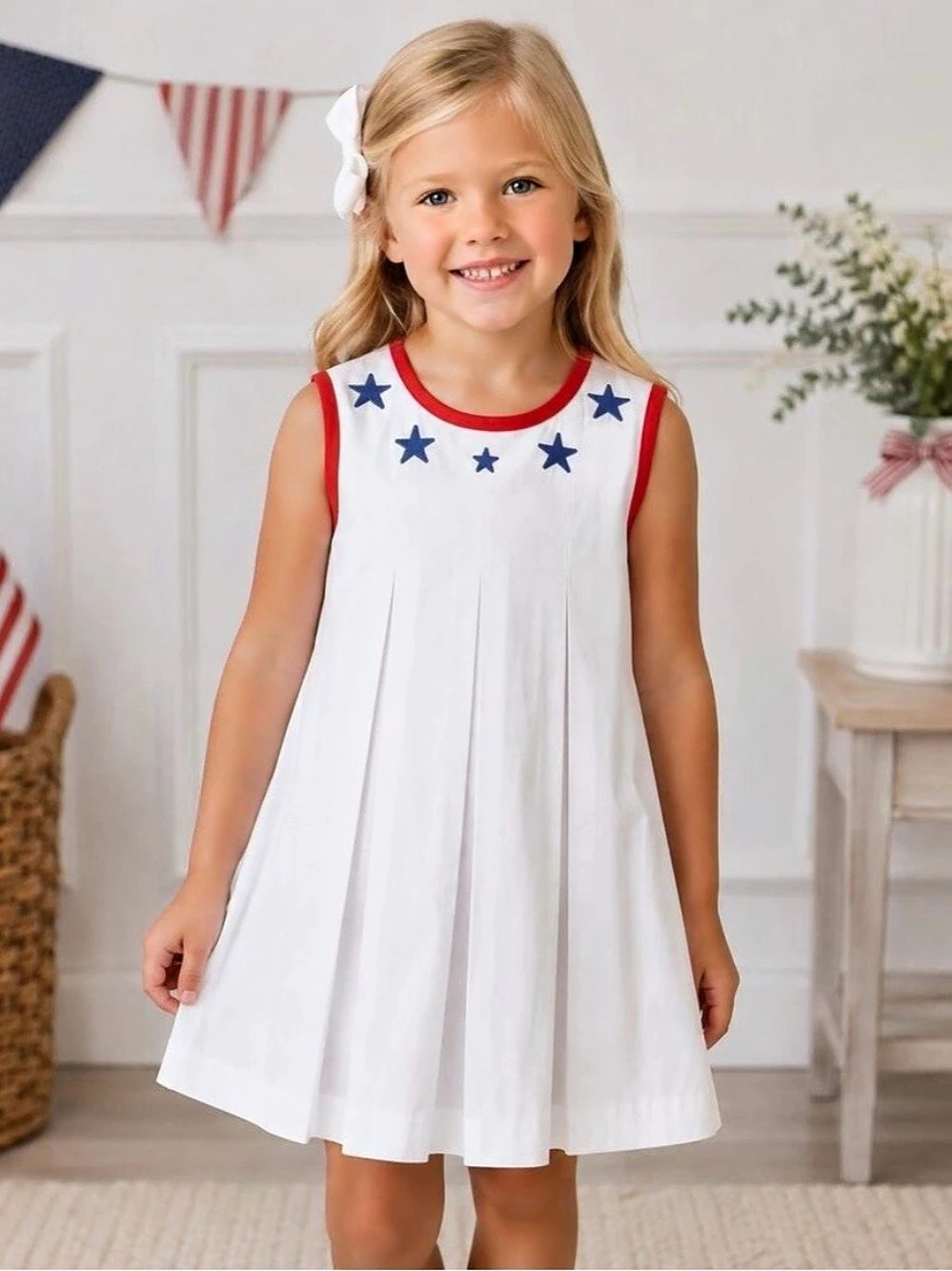 The Beaufort Bonnet Company Sleeveless Mary Frances Frock - Stars 4T
